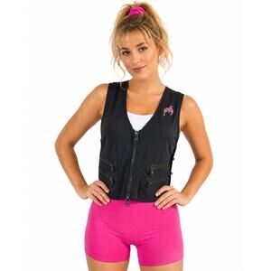 Vintage 90s PFG Weighted Vest Womens Small Black Pink 2.5 lb